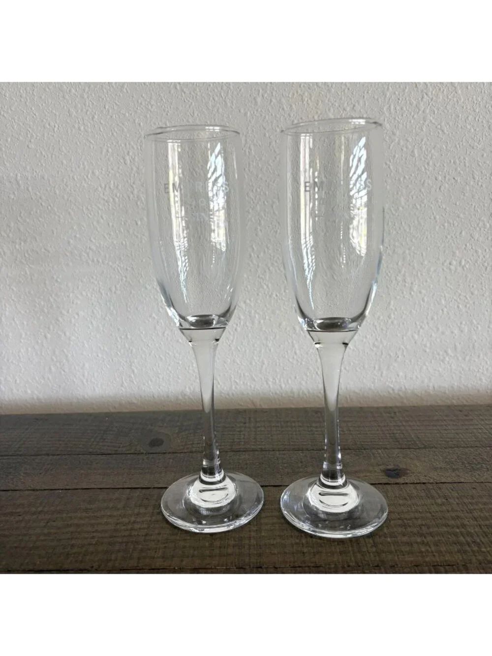Empress 1908 Gin Champagne Flute Glass Set of 2 Glasses Promotional‎